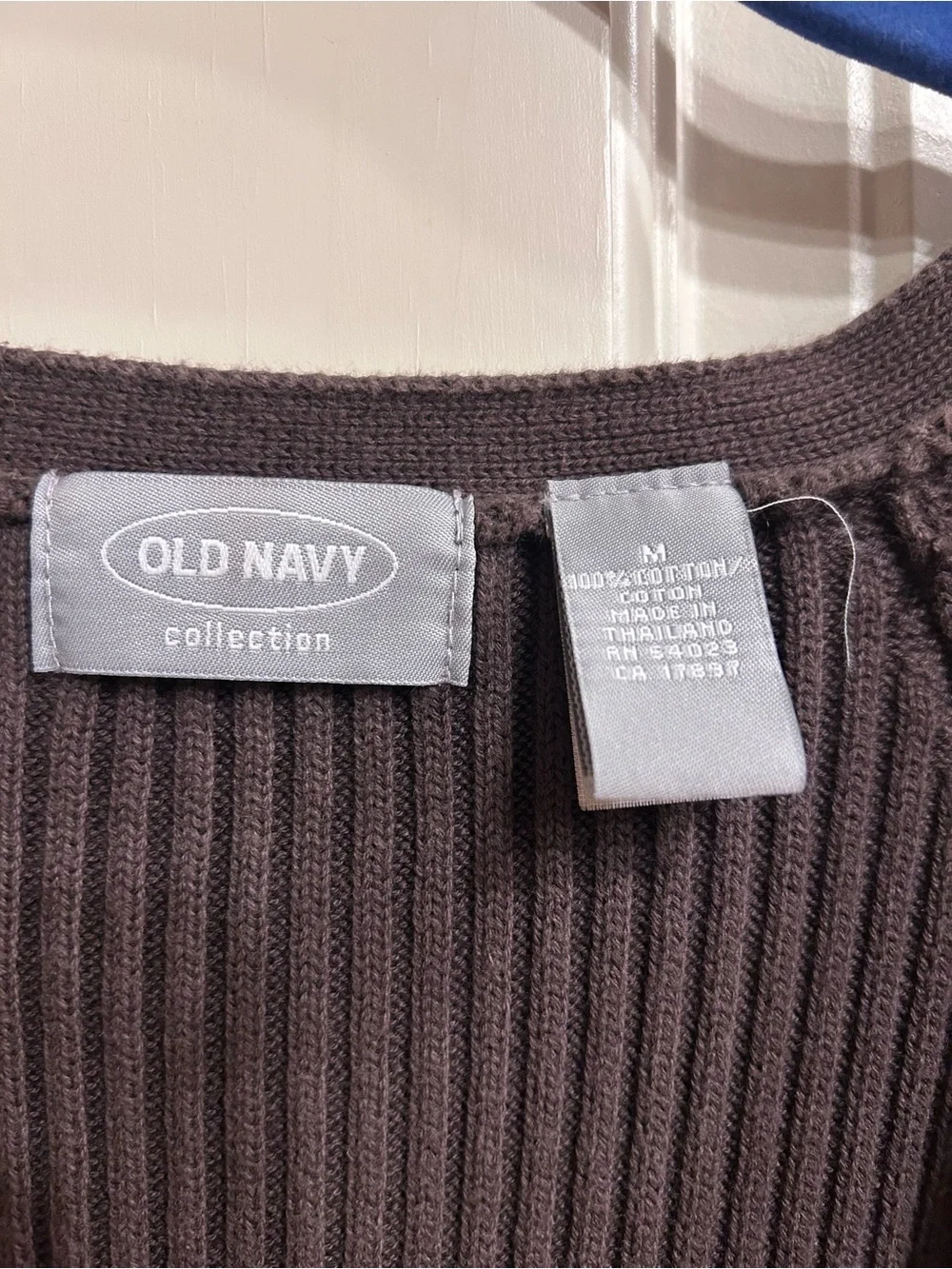 Old Navy Ribbed Belted Long Cardigan Dark Brown Size M